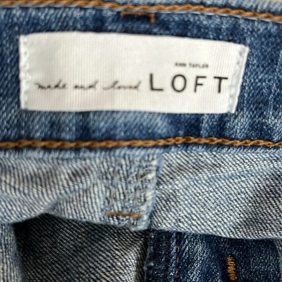Loft Straight Crop Patchwork Jeans - Size 27 - Picture 6 of 9